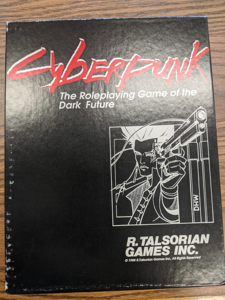 Image of a roleplaying book for Cyberpunk, 1988, The Strong National Museum of Play, Rochester, NY.